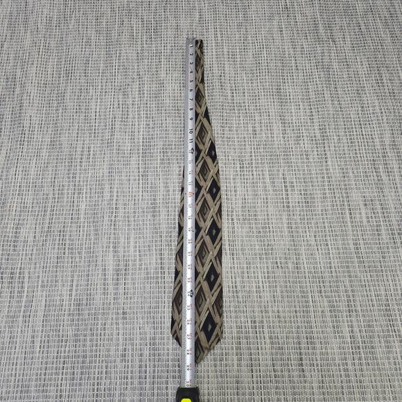 Fratelli Mens 100% Silk Neck Tie Handmade Italy Diamond Argyle Pattern Vintage - Picture 10 of 12